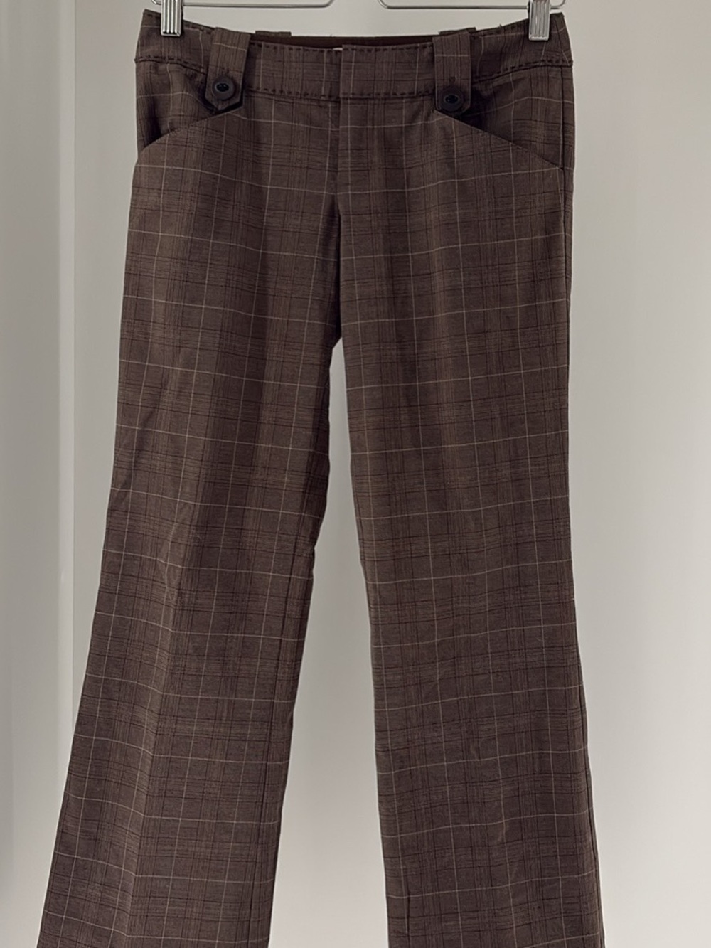 Guess womens Brown Plaid Dress Pants